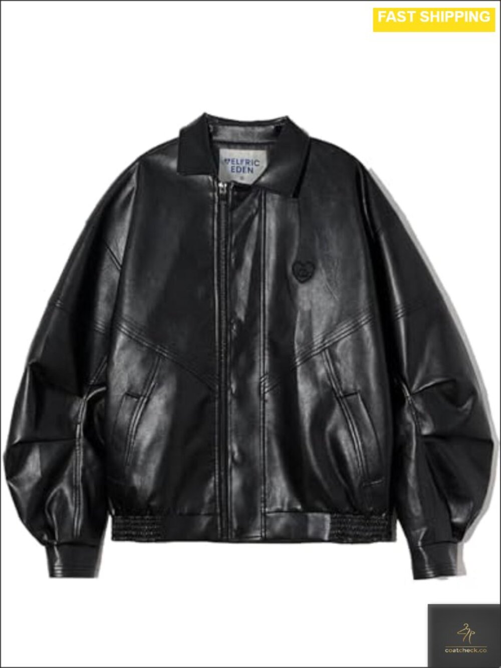 Oversized Faux Leather Y2K Moto Bomber Jacket